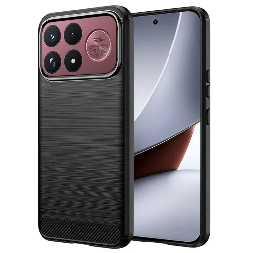 Xiaomi Poco F9 Ultra čierne Techsuit nárazuvzdorné karbónovo-silikónové puzdro - 1