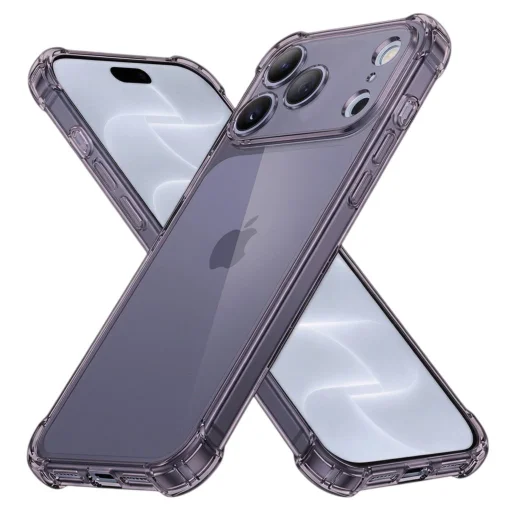 iPhone 18 Pro / iPhone 17 Pro Techsuit dymovo čierne, transparentné, nárazy tlmiace silikónové puzdro - 1