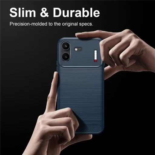Nothing Phone (4b) modré nárazuvzdorné puzdro Techsuit Carbon Silicone - 5