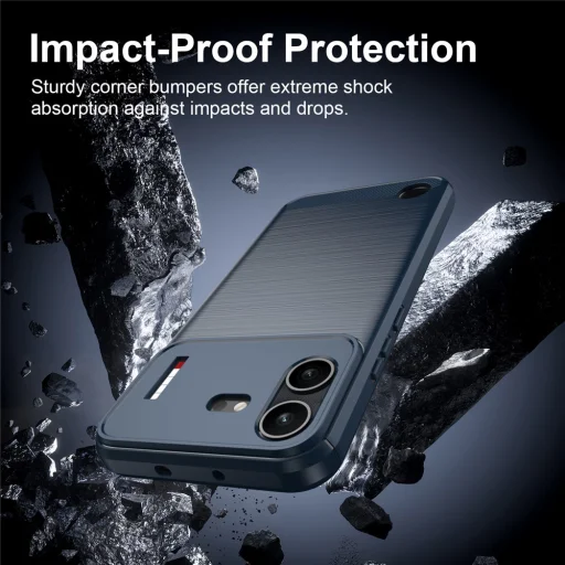 Nothing Phone (4b) modré nárazuvzdorné puzdro Techsuit Carbon Silicone - 6