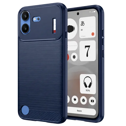 Nothing Phone (4b) modré nárazuvzdorné puzdro Techsuit Carbon Silicone - 1