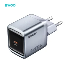 BWOO BO-CDA236 GaN sieťová nabíjačka, USB-C, PD 30 W, PPS, sivá