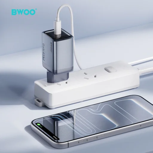 BWOO BO-CDA238 45W GaN USB-C sieťová nabíjačka s podporou PD a PPS, sivá - 4