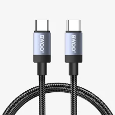 BWOO BO-X401CC pletený kábel USB-C na USB-C, 1 m, 65 W, čierny