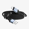 BWOO BO-X401L pletený USB-A–Lightning nabíjací a dátový kábel, 1 m, 3 A, čierny thumbnail