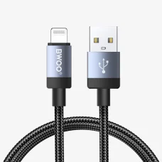 BWOO BO-X401L pletený USB-A–Lightning nabíjací a dátový kábel, 1 m, 3 A, čierny