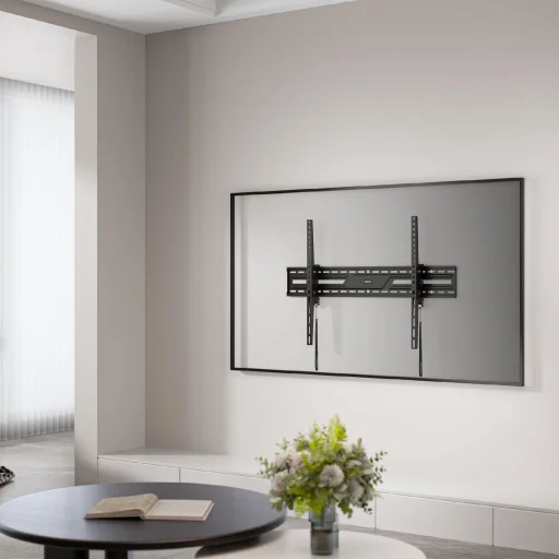 HOME LCDH50100T nástenný držiak na TV, pre veľkosť obrazovky 43” – 100”, max. nosnosť 75 kg, rýchlouvoľňovacia páska, upevňovacie prvky v balení - 5