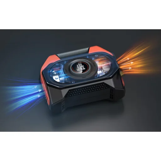 Etenwolf S6 (Vortex S6) akkumulátoros autós kompresszor, 11,03 bar, 19 200 mAh, narancssárga - 6