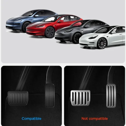 Spigen Performance Line Design TO200P ezüst, domború, csúszásmentes pedálborítások Tesla 3, Y (Juniper) és Y L modellekhez - 13