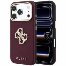  iPhone 18 Pro és iPhone 17 Pro készülékhez való bordó Guess Smooth Big Strass Logo tok (GUHCP18L6PWGSPDU)
