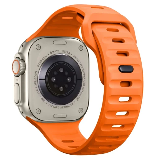 Apple Watch 8/9/10/11/12/SE/Ultra (44/45/46/49 mm) Tech-Protect Silicone Line oranžový remienok - 2