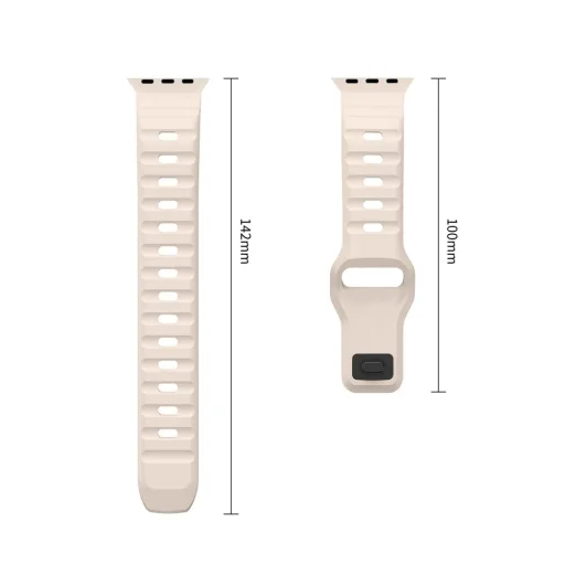 Apple Watch 8/9/10/11/12/SE/Ultra 44/45/46/49 mm béžový remienok Tech-Protect Silicone Line TPU - 3