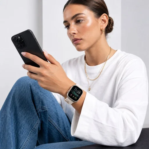 Apple Watch 8/9/10/11/12/SE/Ultra 44/45/46/49 mm béžový remienok Tech-Protect Silicone Line TPU - 4