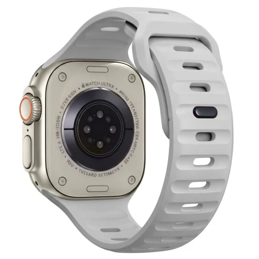 Apple Watch 8/9/10/11/12/SE/Ultra 44/45/46/49 mm mesačne sivý Tech-Protect Silicone Line remienok - 2