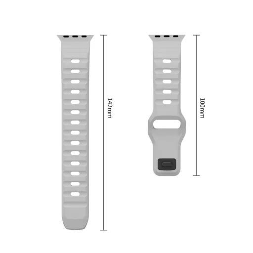 Apple Watch 8/9/10/11/12/SE/Ultra 44/45/46/49 mm mesačne sivý Tech-Protect Silicone Line remienok - 3