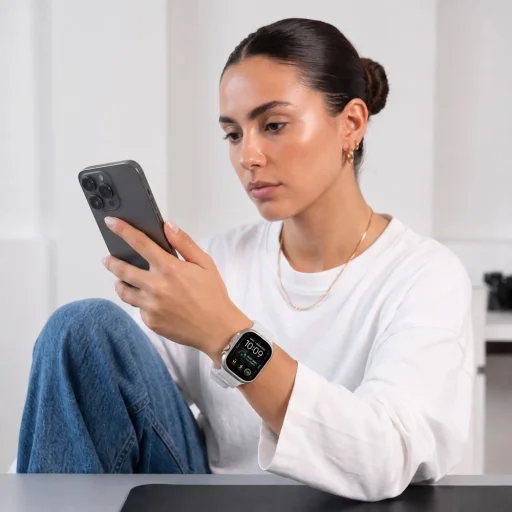 Apple Watch 8/9/10/11/12/SE/Ultra 44/45/46/49 mm mesačne sivý Tech-Protect Silicone Line remienok - 4