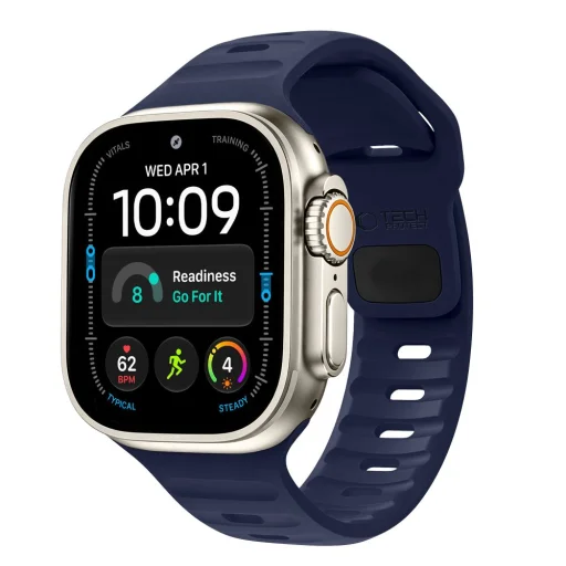 Remienok Tech-Protect Silicone Line TPU pre modely Apple Watch 8/9/10/11/12/SE/Ultra, 44/45/46/49 mm, atlantická modrá - 1