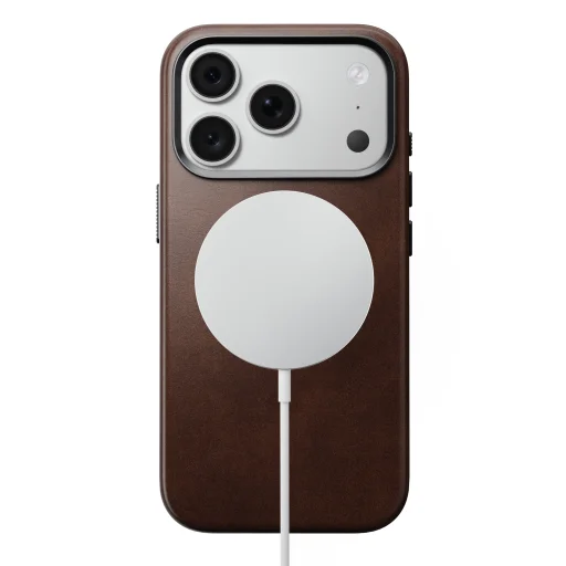  iPhone 18 Pro/17 Pro Nomad Traditional Horween bőrtok, rusztikus barna - 3