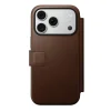  iPhone 18 Pro/17 Pro Nomad Modern Leather Folio barna bőr pénztárcatok thumbnail
