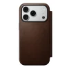  iPhone 18 Pro/17 Pro Nomad Modern Leather Folio barna bőr pénztárcatok thumbnail