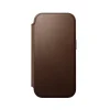  iPhone 18 Pro/17 Pro Nomad Modern Leather Folio barna bőr pénztárcatok thumbnail