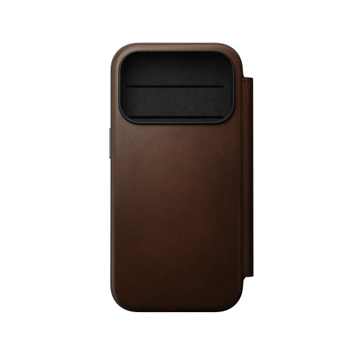  iPhone 18 Pro/17 Pro Nomad Modern Leather Folio barna bőr pénztárcatok - 11