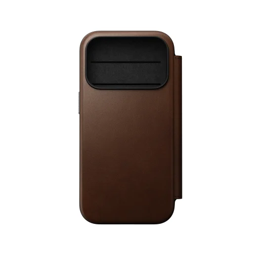  iPhone 18 Pro/17 Pro Nomad Modern Leather Folio barna bőr pénztárcatok - 7