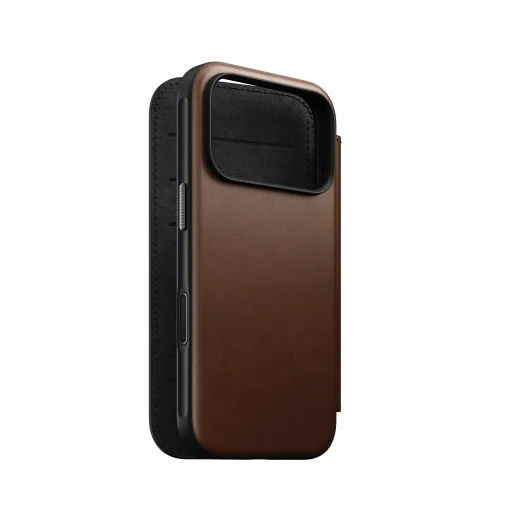  iPhone 18 Pro/17 Pro Nomad Modern Leather Folio barna bőr pénztárcatok - 9
