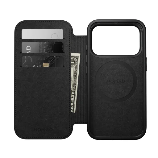  iPhone 18 Pro/17 Pro Nomad Modern Leather Folio barna bőr pénztárcatok - 10