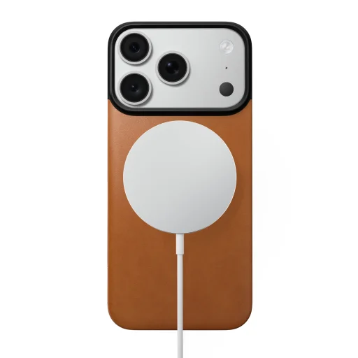  iPhone 18 Pro/17 Pro Nomad mágneses bőr hátlap, nyeregbarna (Horween), MagSafe - 3