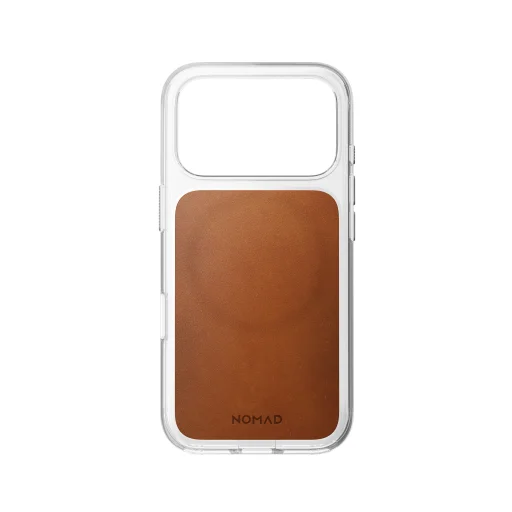 iPhone 18 Pro/17 Pro sedlovohnedé priehľadné kožené puzdro Nomad (Horween) - 11