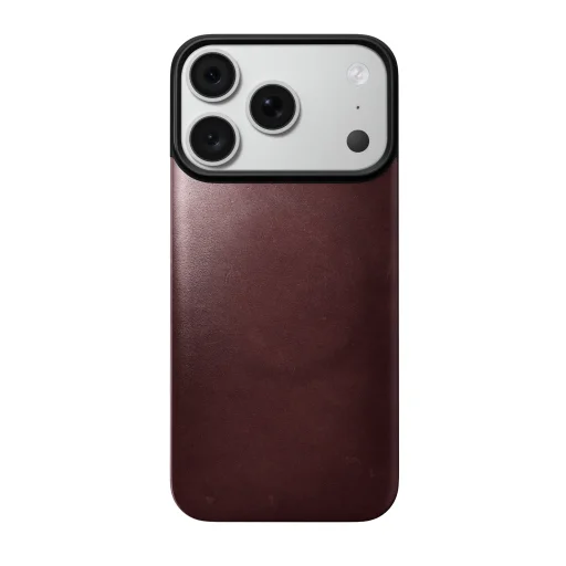 Bordový magnetický kožený zadný kryt Nomad Horween pre iPhone 18 Pro/17 Pro - 4