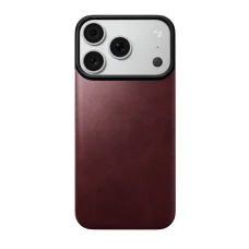  iPhone 18 Pro/17 Pro készülékhez való bordó Nomad mágneses Horween bőr hátlap
