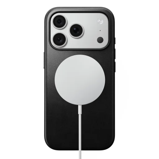 iPhone 18 Pro/17 Pro čierne moderné kožené puzdro Nomad Horween - 3