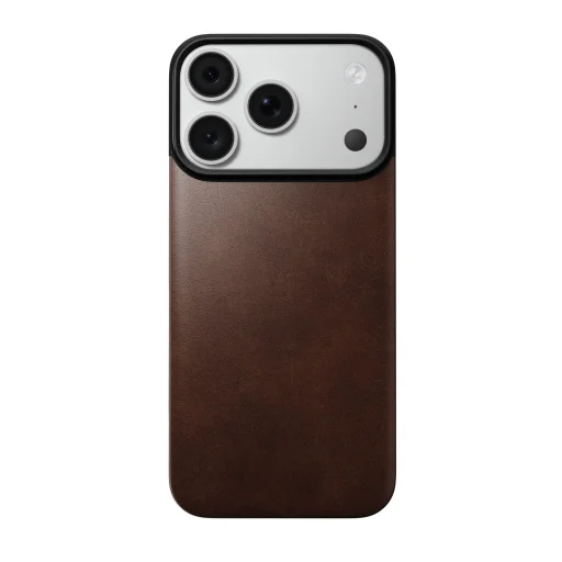  iPhone 18 Pro/17 Pro Nomad mágneses bőr hátlap, rusztikus barna (Horween) - 1