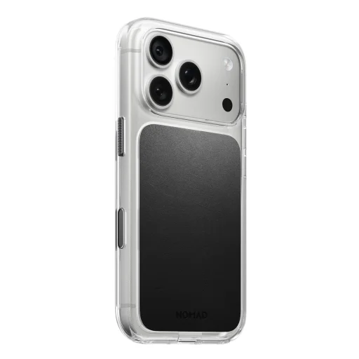 iPhone 18 Pro/17 Pro čierne priehľadné kožené puzdro Nomad s kožou Horween - 2