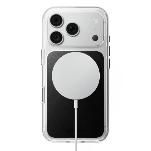 iPhone 18 Pro/17 Pro čierne priehľadné kožené puzdro Nomad s kožou Horween - 3