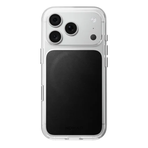 iPhone 18 Pro/17 Pro čierne priehľadné kožené puzdro Nomad s kožou Horween - 4