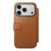  iPhone 18 Pro/17 Pro Nomad Modern Leather Folio Horween bőr könyvtok, nyeregbarna thumbnail