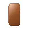  iPhone 18 Pro/17 Pro Nomad Modern Leather Folio Horween bőr könyvtok, nyeregbarna thumbnail