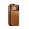  iPhone 18 Pro/17 Pro Nomad Modern Leather Folio Horween bőr könyvtok, nyeregbarna thumbnail