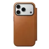  iPhone 18 Pro/17 Pro Nomad Modern Leather Folio Horween bőr könyvtok, nyeregbarna thumbnail