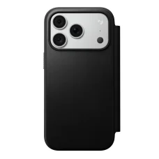 iPhone 18 Pro/17 Pro Nomad Modern Leather Folio čierne kožené peňaženkové puzdro