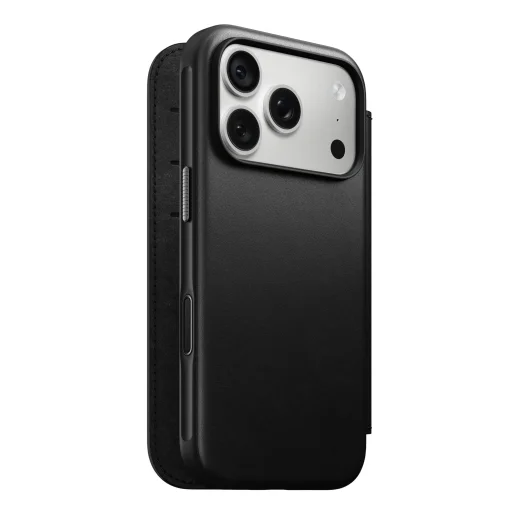 iPhone 18 Pro/17 Pro Nomad Modern Leather Folio čierne kožené peňaženkové puzdro - 2