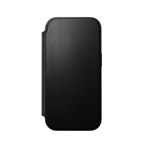 iPhone 18 Pro/17 Pro Nomad Modern Leather Folio čierne kožené peňaženkové puzdro - 11