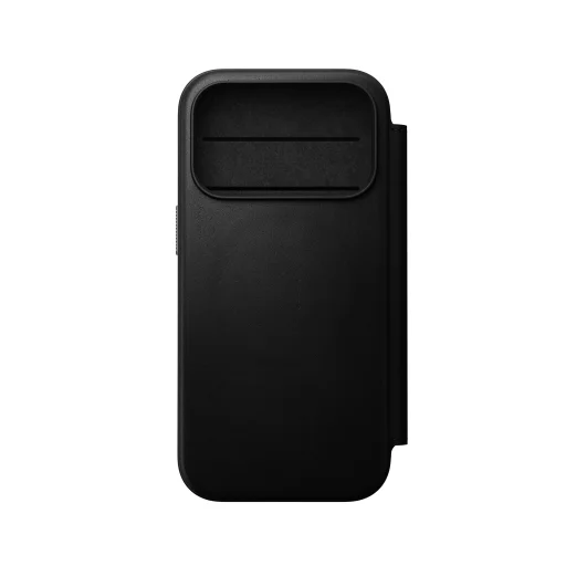 iPhone 18 Pro/17 Pro Nomad Modern Leather Folio čierne kožené peňaženkové puzdro - 10