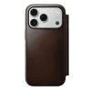  iPhone 18 Pro és iPhone 17 Pro Nomad Modern Leather Folio Horween bőr pénztárcatok, rusztikus barna thumbnail