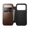  iPhone 18 Pro és iPhone 17 Pro Nomad Modern Leather Folio Horween bőr pénztárcatok, rusztikus barna thumbnail