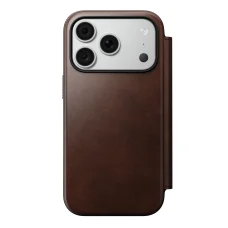  iPhone 18 Pro és iPhone 17 Pro Nomad Modern Leather Folio Horween bőr pénztárcatok, rusztikus barna