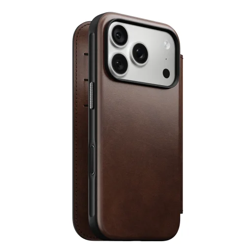  iPhone 18 Pro és iPhone 17 Pro Nomad Modern Leather Folio Horween bőr pénztárcatok, rusztikus barna - 3
